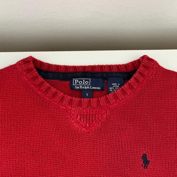 Polo by Ralph Lauren red crew neck sweater - Picture 2 of 4